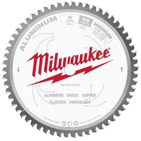 8 IN. Aluminum Cutting Circular Saw Blade MPN:48-40-4345