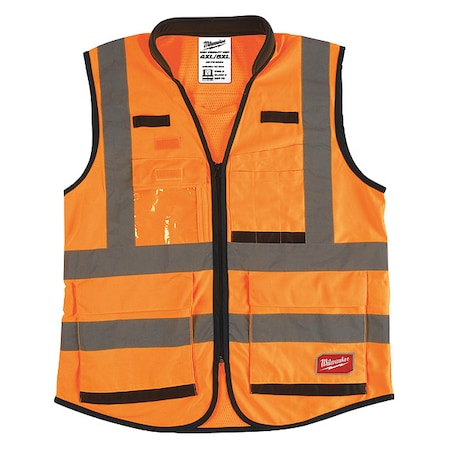 Class 2 Hi-Vis Perform Safety Vests 4X/5X Orange MPN:48-73-5054