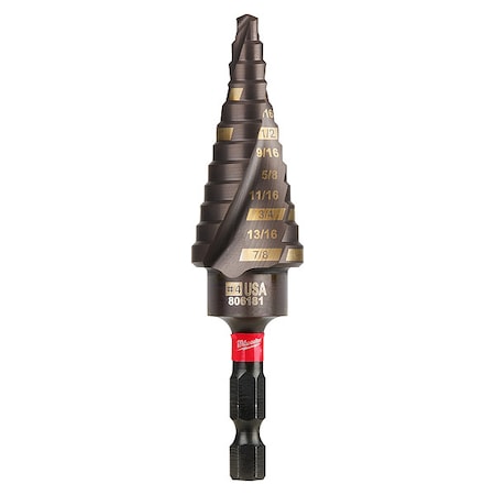 Shockwave Impact Duty Step Bit #4 3/16 - 7/8