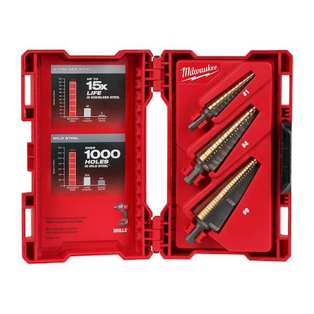 Milwaukee Cobalt Step Bit Kit (3PC) MPN:48-89-9291