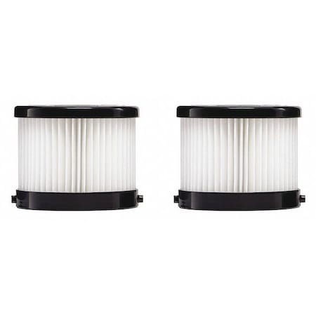 Cartridge Filter, Fits Milwaukee 0882-20 Vacuum Models, HEPA, PK2 MPN:49-90-1951