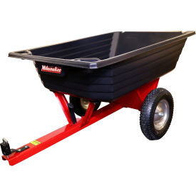 Milwaukee Dual Wheel Poly Dump Cart 10 Cu. Ft. 650 lb. Cap. Black/Red LCP1000M