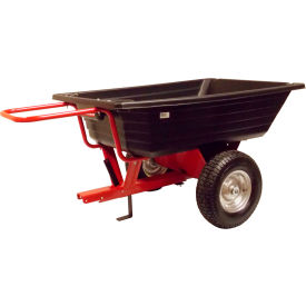 Milwaukee Dual Wheel Push/Pull Poly Dump Cart 10 Cu. Ft. 800 lb. Cap. Black/Red LCP1000PRM