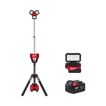 M18 Tower Light+ 5.0 Battery+Flood Light MPN:2136-20, 48-11-1850, 2359-20