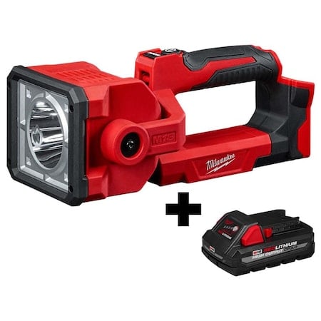 M18 Search Light with M18 REDLITHIUM HIGH OUTPUT CP3.0 Battery MPN:2354-20, 48-11-1835