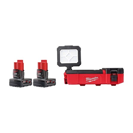 M12 XC Bat 2PK+M12 PACKOUT Flood Light MPN:48-11-2412, 2356-20