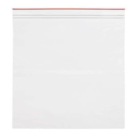 Reclosable Bag, Zip Seal, 12 in L, 12 in W, 4 mil Thick, Low Density Polyethylene (LDPE), Clear MPN:MGRL4P1212