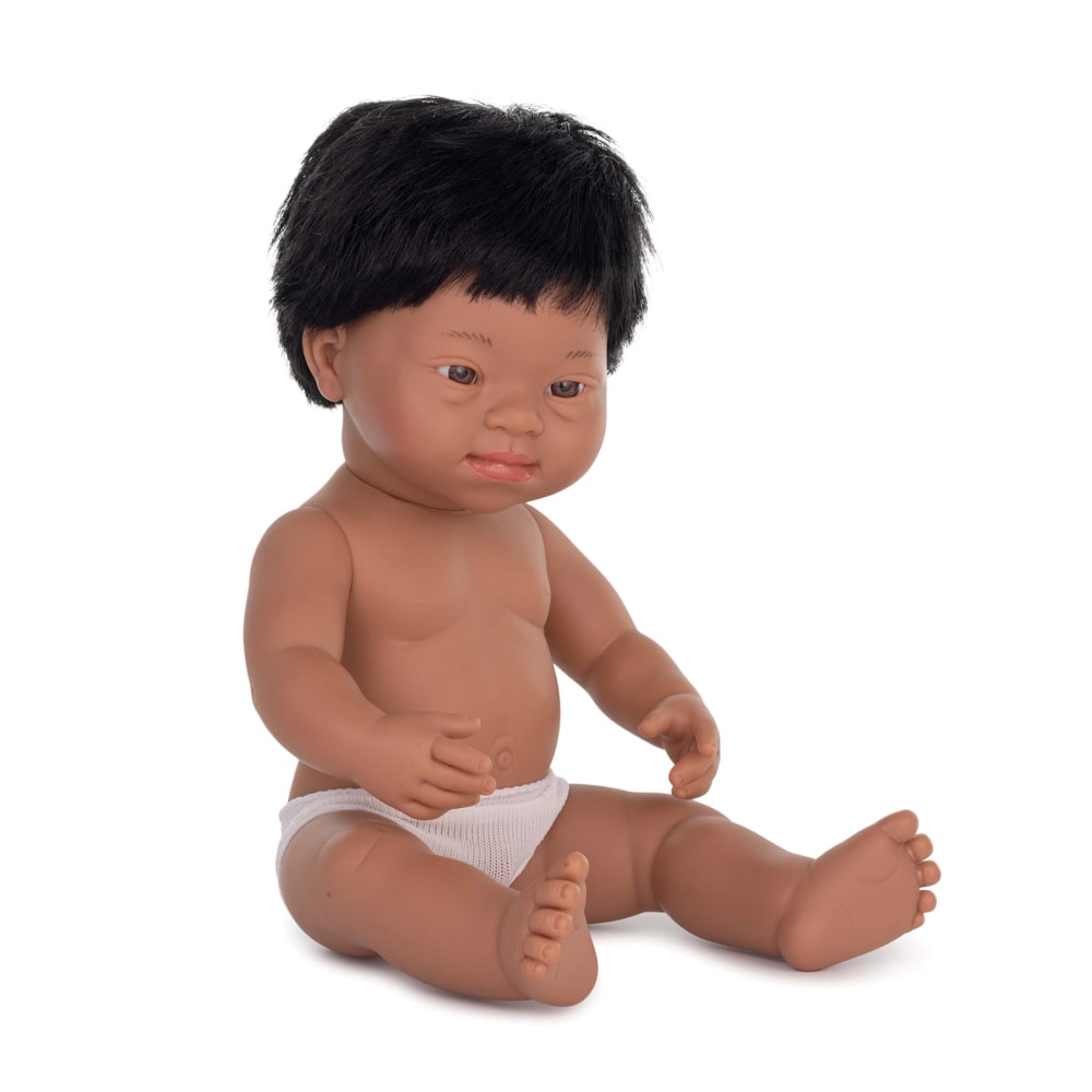 Miniland Educational Anatomically Correct Baby Doll, 15in, Hispanic Boy With Down Syndrome MPN:MLE31237