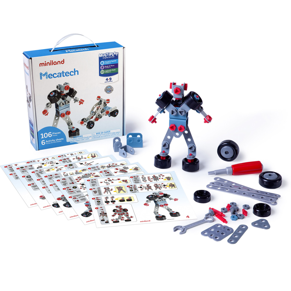 Miniland Mecatech, Vehicle & Robot Building Set, 106 Pieces MPN:MLE95015