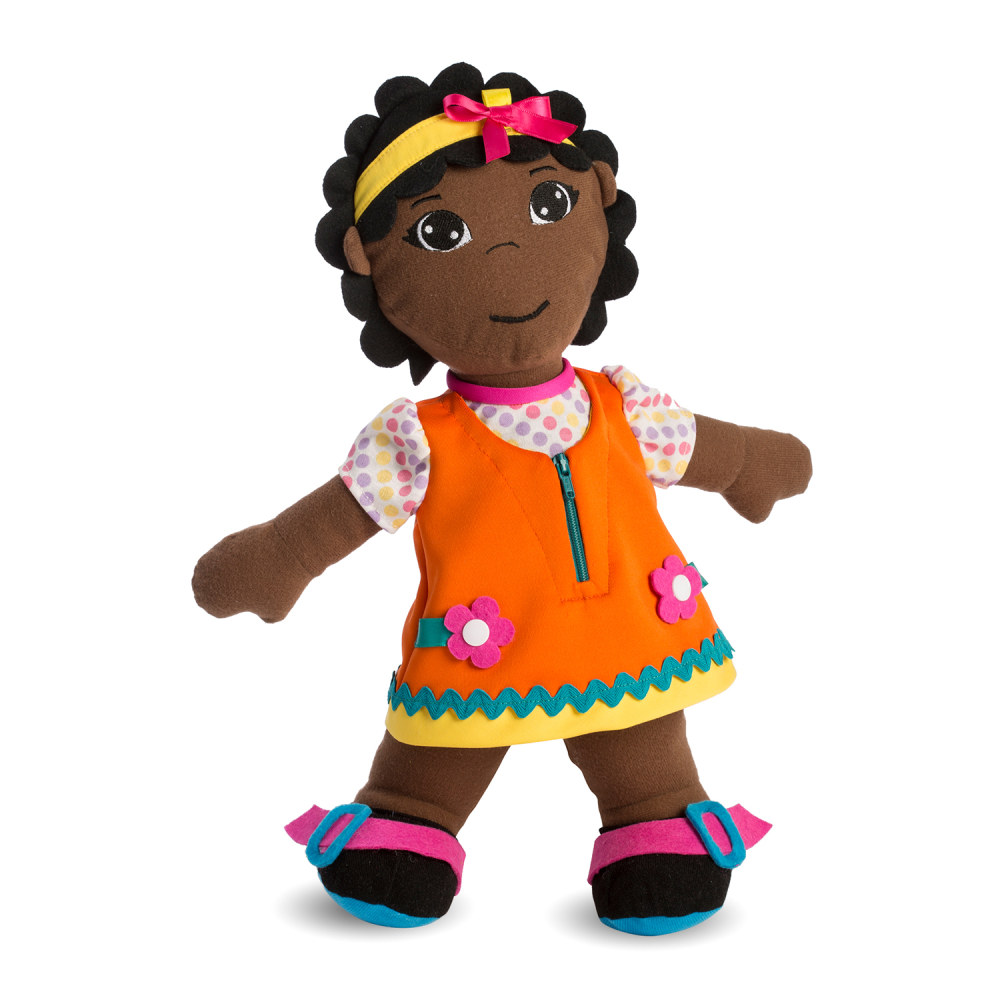 Miniland Educational Multicultural Fastening Doll, African Girl, Pre-K To 1 MPN:MLE96318