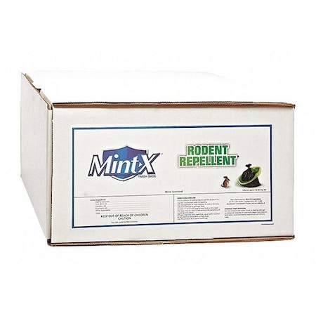 56 gal Rodent-Repellent Recycled Trash Bags, 43 in x 47 in, Super Heavy-Duty, 1.7 mil, Black, 100 Pk MPN:MX4347STB