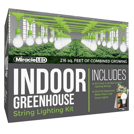 Wide Angle 4-Socket Corded LED Grow, PK6 MPN:601196