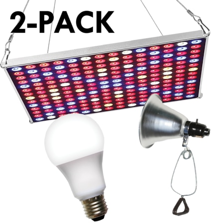 LED Grow Panel & Clamp On LED Full Spectrum Grow Light Kit 3 Pcs Kit, PK2 MPN:602227
