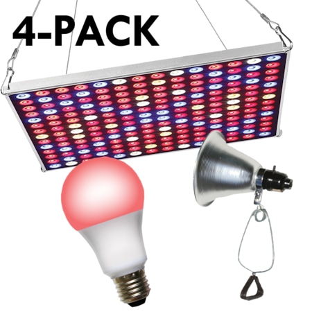 LED Grow Panel & Clamp On LED Red Spectrum Grow Light Kit 12 Pcs Kit, PK4 MPN:602236