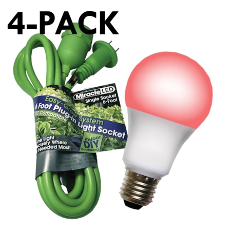 Single Socket Grow Light Cord System & LED Red Grow Light 8 Pcs Kit, PK4 MPN:602252