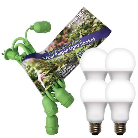 LED Grow Light Cord System 4 Socket & LED Full Spectrum Grow Light 5 Pcs Kit MPN:602258