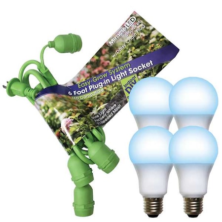 LED Grow Light Cord System 4 Socket & LED Blue Spectrum Grow Light Kit MPN:602262