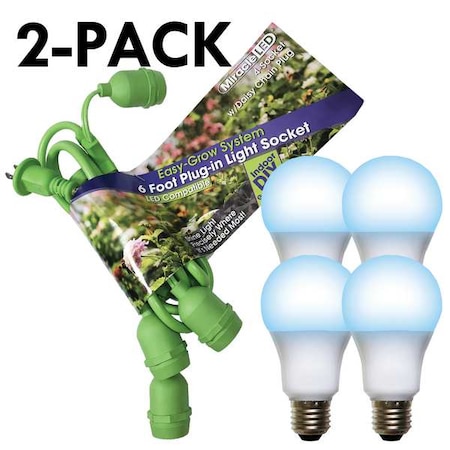 LED Grow Light Cord System 4 Socket & LED Blue Grow Kit Light 10 Pcs Kit, PK2 MPN:602263