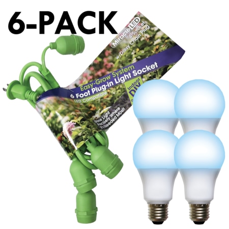 Grow LED Light Cord System 4 Socket & LED Blue Grow Light Kit 30 Pcs Kit, PK6 MPN:602265