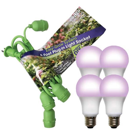 LED Cord System 4 Socket & LED Red & Blue Spectrum Grow Light Kit MPN:602270