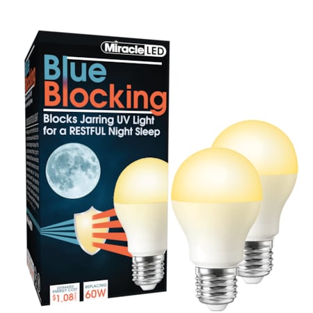 Blue Blocking Amber Glow LED Night Time Sleep Bulb Replace 60W, PK2 MPN:602062