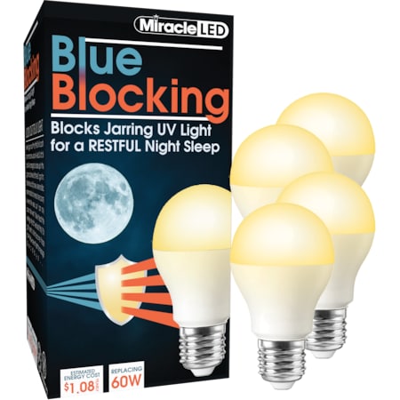 Blue Blocking Amber Glow LED Night Time Sleep Bulb Replace 60W, PK4 MPN:602063