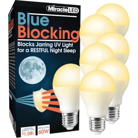 Blue Blocking Amber Glow LED Night Time Sleep Bulb Replace 60W, PK6 MPN:602107