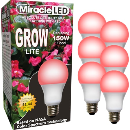 Red Spectrum Hydroponic LED Ultra Grow Light Replacing 150W, PK6 MPN:602123