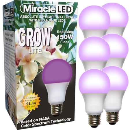 Red & Blue Spectrum Hydroponic LED Ultra Grow Light Replace 150W, PK6 MPN:602131