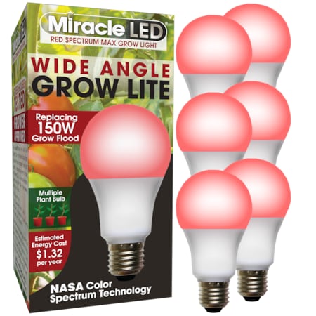 Red Spectrum Wide Angle Multi Plant LED Grow Light Replace 150W, PK6 MPN:602147