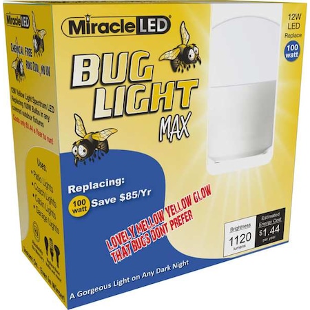 12 W, Compact LED Bulb, Amber, A19, 2000K Temp. Frosted, Non-Dimmable, PK2 MPN:602161