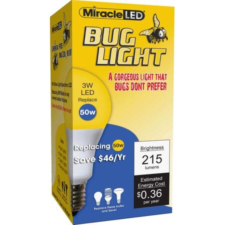 3W Low Profile LED Bug Light Amber Glow Replace 50W MPN:602176