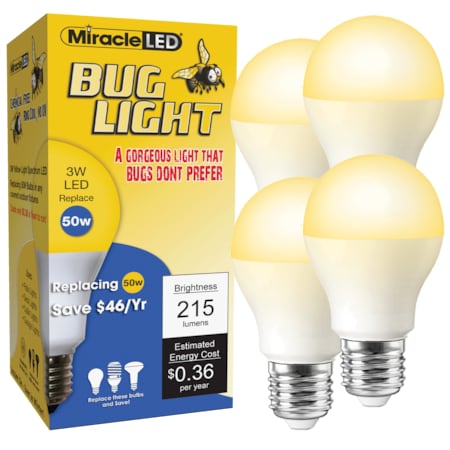 3W Low Profile LED Bug Light Amber Glow Replace 50W, PK4 MPN:602178