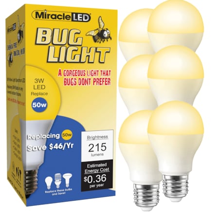 3W Low Profile LED Bug Light Amber Glow Replace 50W, PK6 MPN:602179