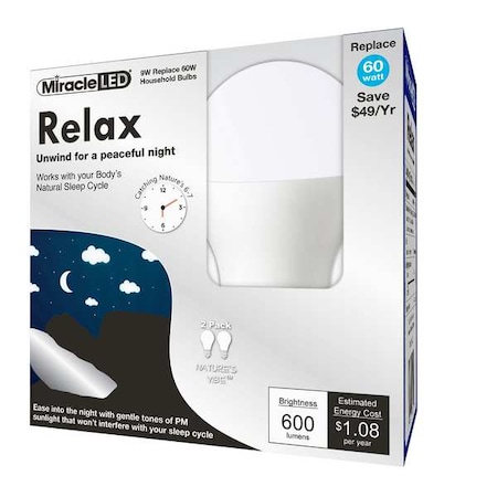Nature's Vibe Relax Bedtime Ready Sunset Glow LED Light Bulb, PK2 MPN:602210