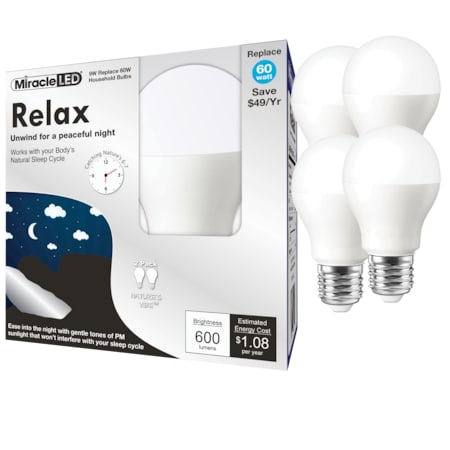 Nature's Vibe Relax Bedtime Ready Sunset Glow LED Light Bulb, PK4 MPN:602211