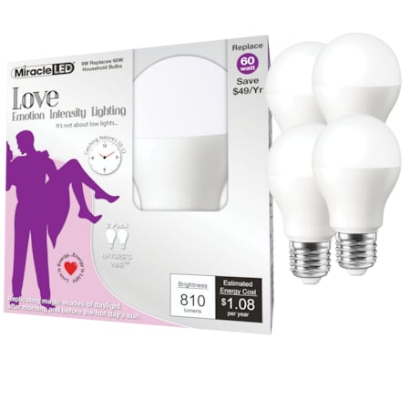 Nature's Vibe Love Emotion Intensity Daylight LED Light Bulb, PK4 MPN:602214