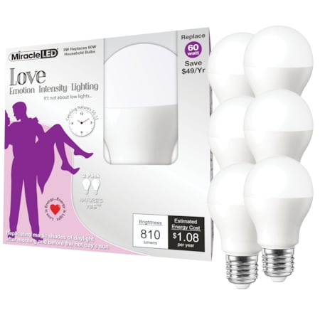 Nature's Vibe Love Emotion Intensity Daylight LED Light Bulb, PK6 MPN:602215