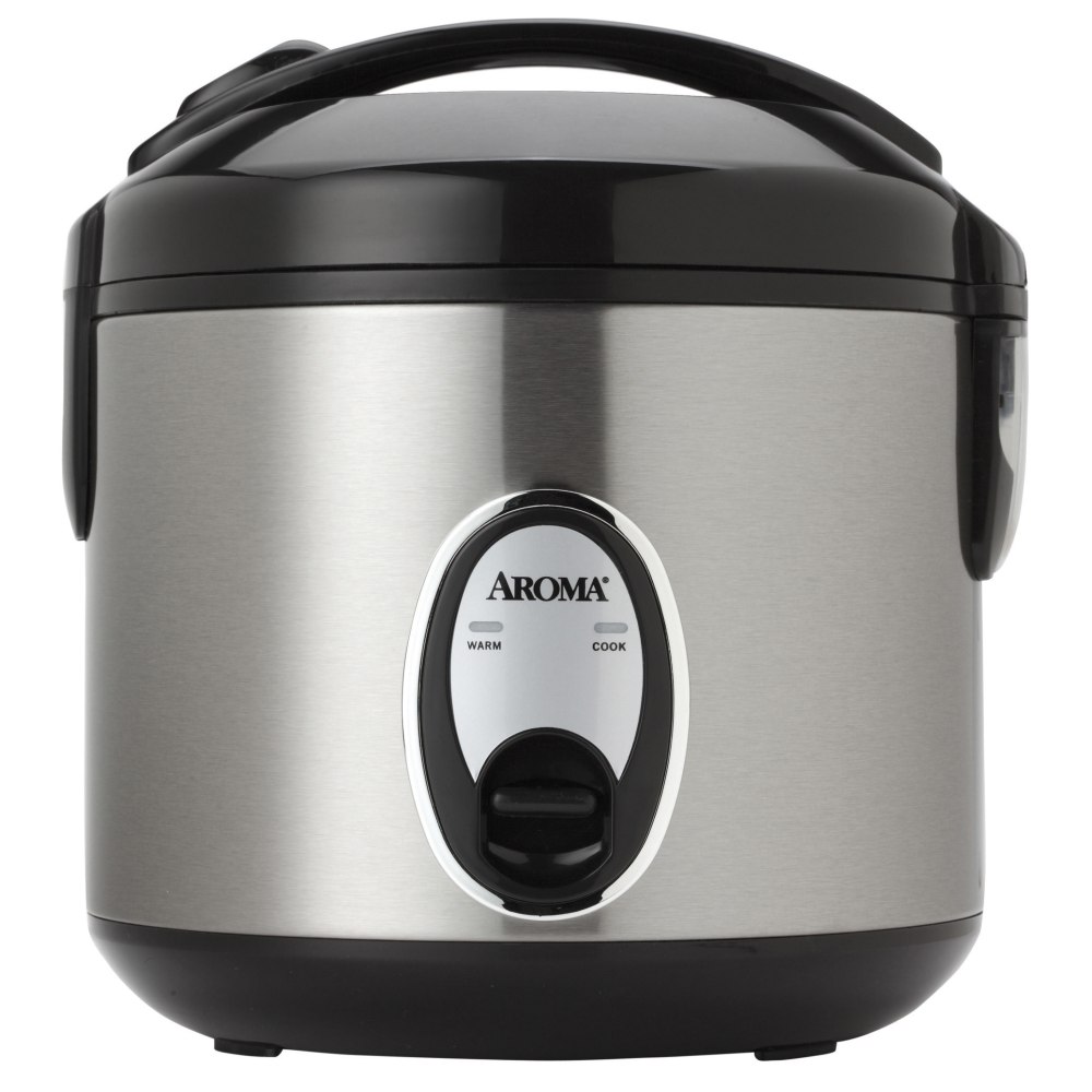 Aroma ARC-914SB 4-Cup Cool-Touch Rice Cooker, 8-11/16inH x 8-5/16inW x 8-11/16inD, Silver MPN:ARC-914SB