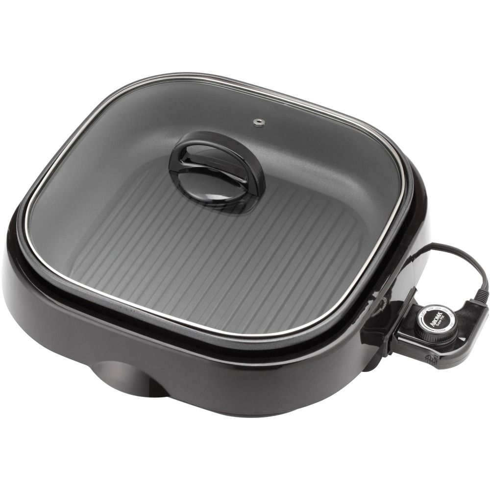 Aroma ASP-218B 4-Quart 3-In-1 Grillet, 7-3/4inH x 16inW x 14inD, Black MPN:ASP-218B