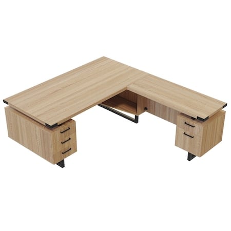 L-Shaped Office Desk, 78 in D X 29 1/2 in H, 72 in W X MPN:MRLSBF7236SDD
