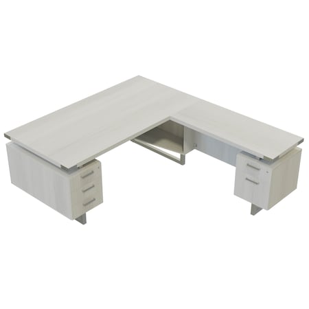 L-Shaped Office Desk, 78 in D X 29 1/2 in H, 72 in W X MPN:MRLSBF7236WAH