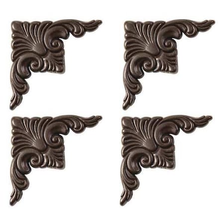 Corner Plates, 3 1/2 in L, 3 1/2 in W, 1/4 in H, Cherry Walnut MPN:53504