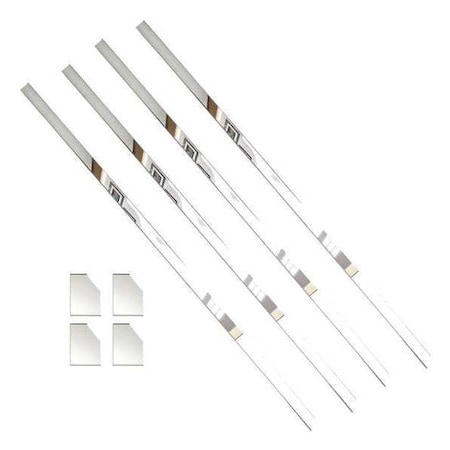 Mirror Installation Kit, 60 in L, 1 1/2 in W, 1/4 in H, Wood Grain MPN:54111
