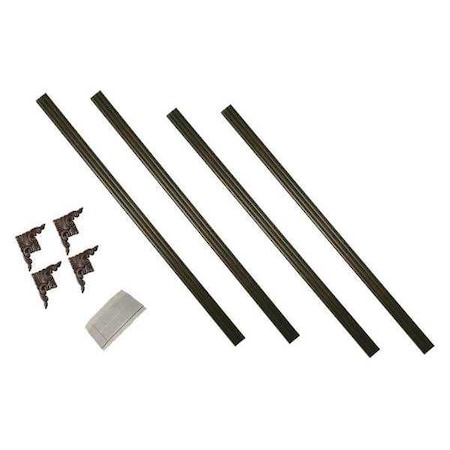 Mirror Installation Kit, 60 in L, 1 1/2 in W, 1/4 in H, Wood Grain MPN:54112