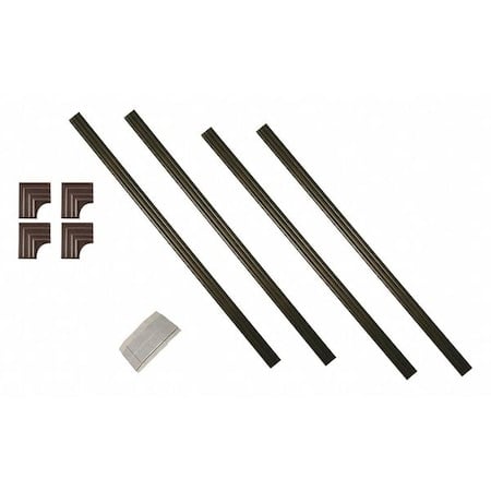 Mirror Installation Kit, 60 in L, 1 1/2 in W, 1/4 in H, Wood Grain MPN:64111