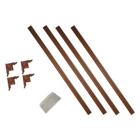 Mirror Installation Kit, 60 in L, 1 1/2 in W, 1/4 in H, Wood Grain MPN:64112