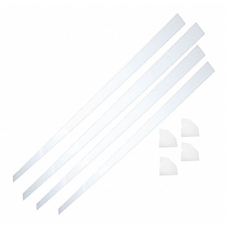 Mirror Installation Kit, 60 in L, 1 1/2 in W, 1/8 in H, White Acrylic MPN:74111