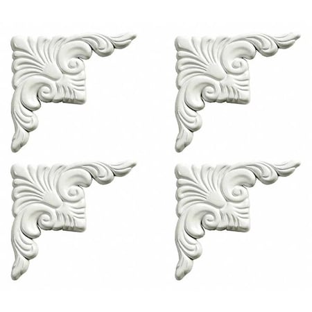 Corner Plates, 3 1/2 in L, 3 1/2 in W, 1/4 in H, Dove White MPN:88504