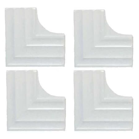 Corner Plates, 3 in L, 3 in W, 1/4 in H, Dove White MPN:88514